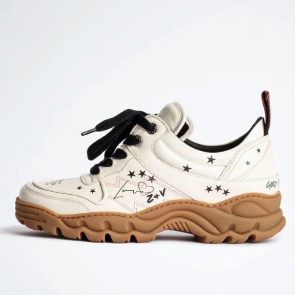 Zadig and Voltaire Blaze Crush Serigraphy Lace Up Sneakers *BRAND NEW* - Picture 1 of 14